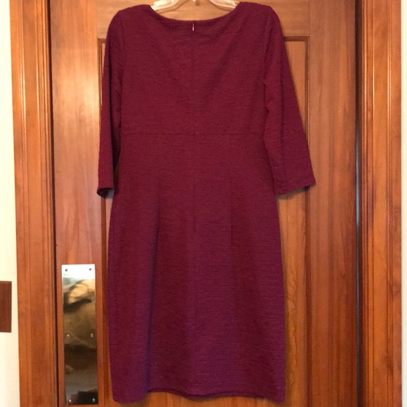 London Style, Dress, Crew Neck, 3/4 Slve, Textured - Picture 2 of 3
